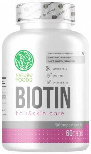 Nature Foods Biotin 5000 mcg, 60 капсул