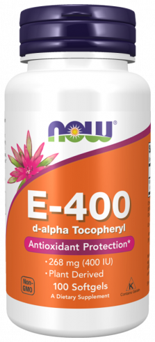 NOW Vitamin E, Натуральный Витамин Е, 100 капсул