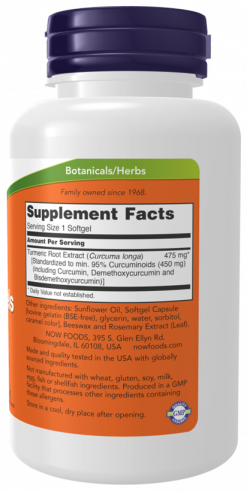 NOW Curcumin Turmeric 475 mg