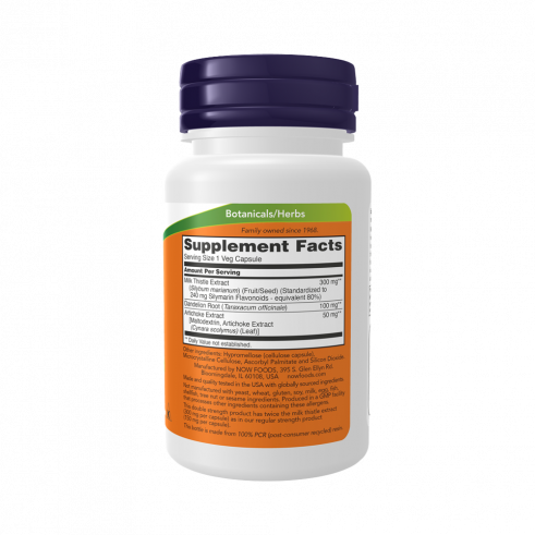 NOW Double Strength Milk Thistle Extract 300 mg, Экстракт Расторопши двойного действия 300 мг, 50 капсул
