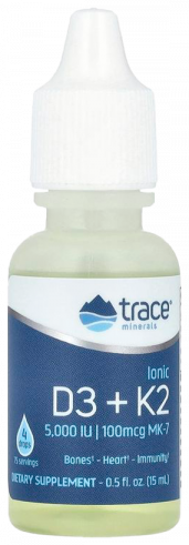 Trace Minerals Ionic D3+K2, 15 мл
