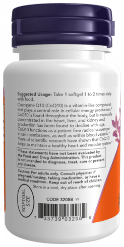 NOW Co Q10, 100 mg, Кофермент Q10, 100 мг, 150 капсул