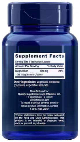 Life Extension Magnesium (Citrate), Магний (Цитрат), 100 капсул