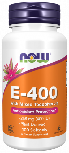 NOW Vitamin E, Натуральный Витамин Е, 100 капсул